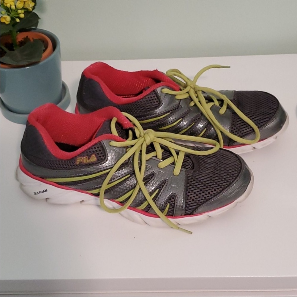 FILA Sneakers - Gray, Green and Pink , Size 9.5